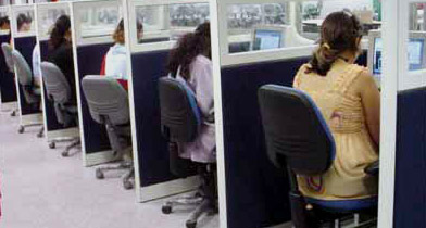 Biombo para call center misto: vidro e tecido