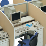 Call Center em Biombo misto em MDP estrutura de aço
