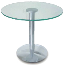 Mesa de canto em vidro redonda